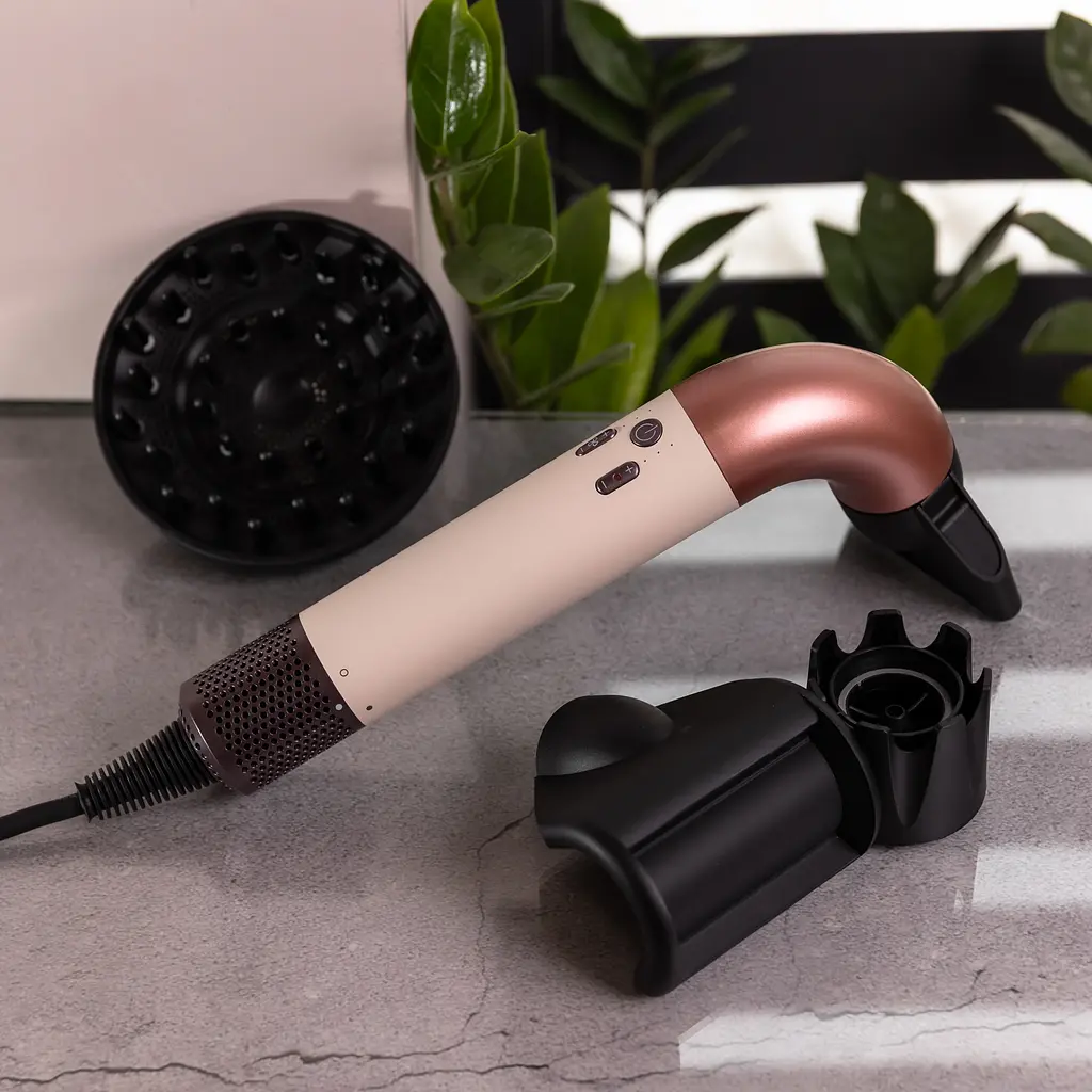 Фен-стайлер для волосся Super Hairdryer 1600 Вт 4 насадки, рожевий - фото 2