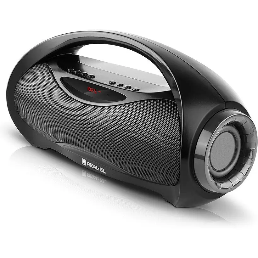 Портативная Bluetooth колонка бумбокс REAL-EL X713 Black - фото 4