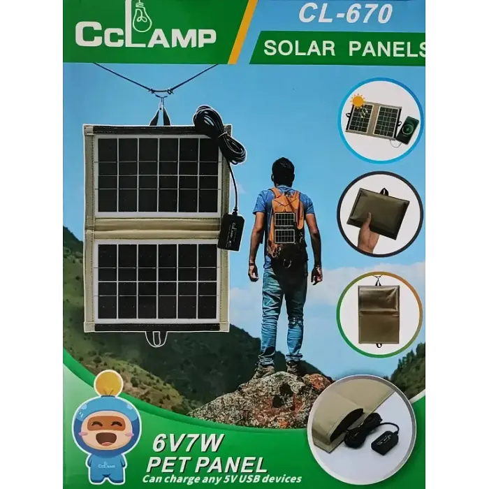 Сонячна панель трансформер CcLamp CL-670 7 Вт заряджання від сонця Solar Panel - фото 3