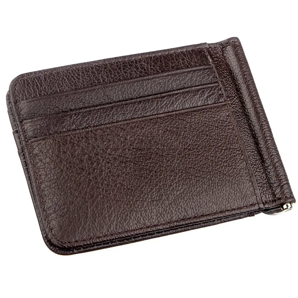 Стильний чоловічий затискач ST Leather 18941 коричневий - фото 5