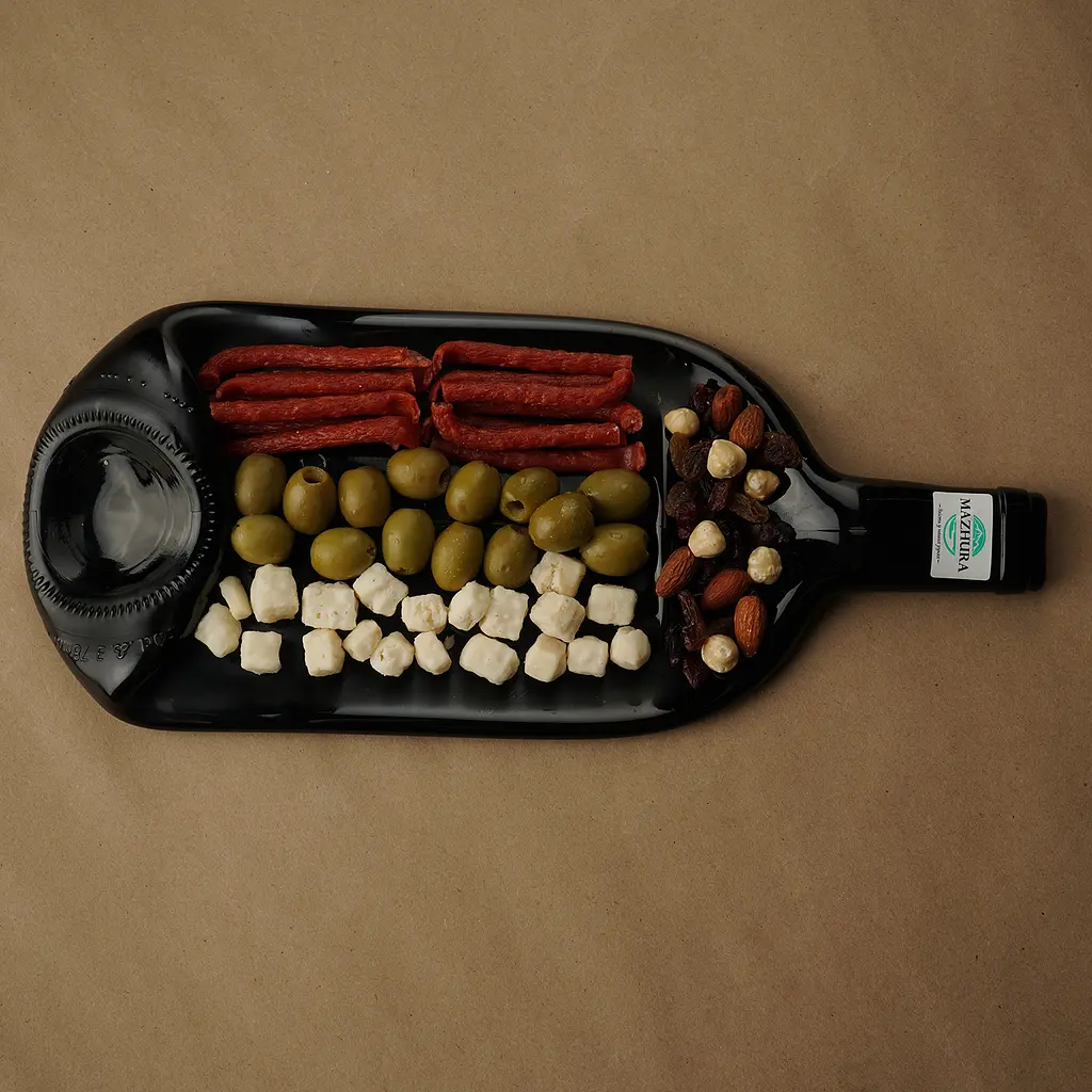 Стеклянная тарелка Mazhura Vine из сплюснутой 1.5 л винной бутылки в ассортименте (mz692665) - фото 8