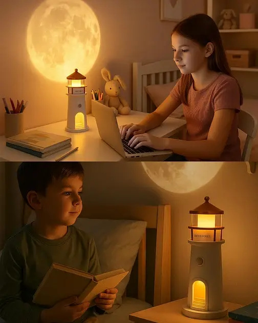 Нічник маяк з проекцією місяця з датчиком руху LightHouse 3D - фото 8