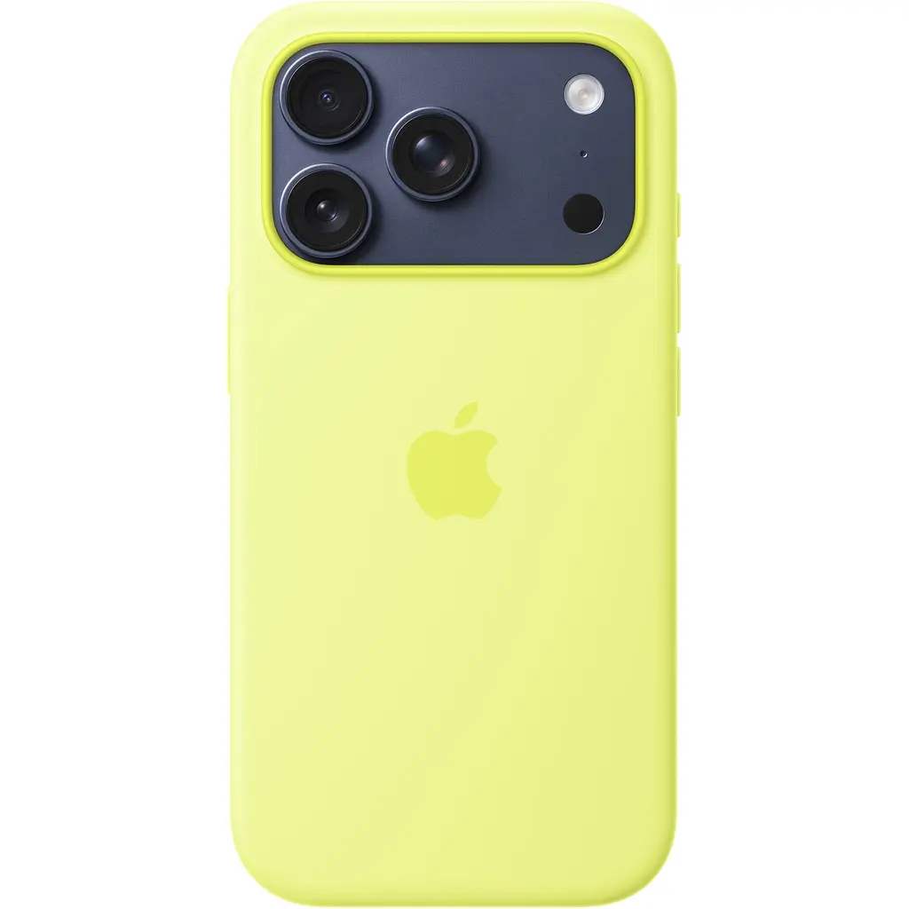 Чохол Silicone Case with Button, Animation & MagSafe для Apple iPhone 17 Pro Neon Yellow AAA [153240] - фото 2