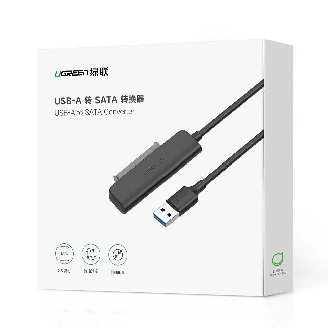 Переходник Ugreen USB 3.0 Type-A SATA III F CM321 черный - фото 9