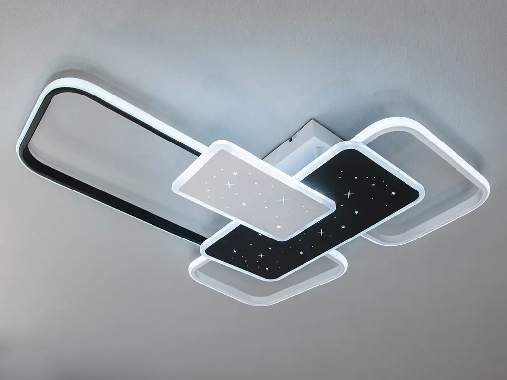 Стельова люстра LED LDiasha 2449WH+BK mmer 2449WH+BK, 105Вт, білий+чорний, з ефектом зоряного неба, для коридору, вітальні, - фото 3