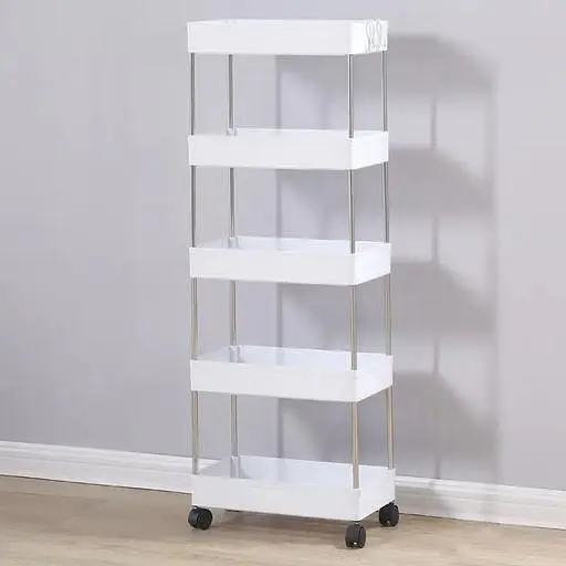 Етажерка стелаж на 5 полиць на колесах біла (83600001) - фото 6
