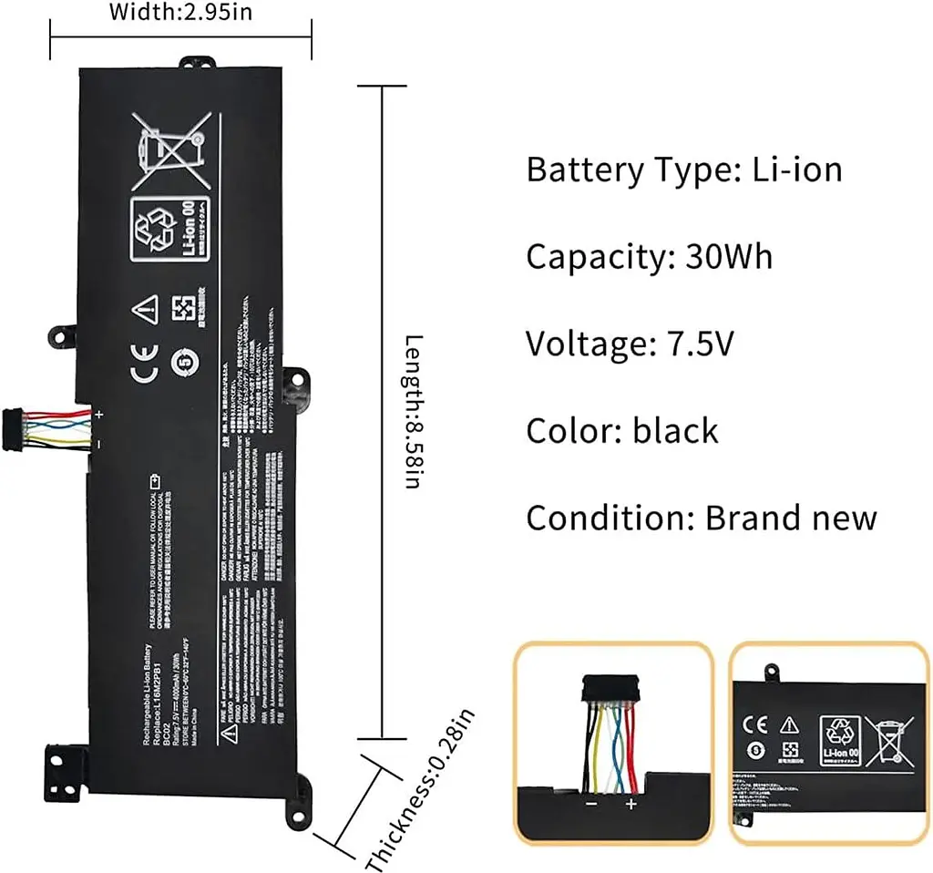 Акумулятор AKKEE L16M2PB1 4000 мА·год для ноутбуків Lenovo IdeaPad - фото 3