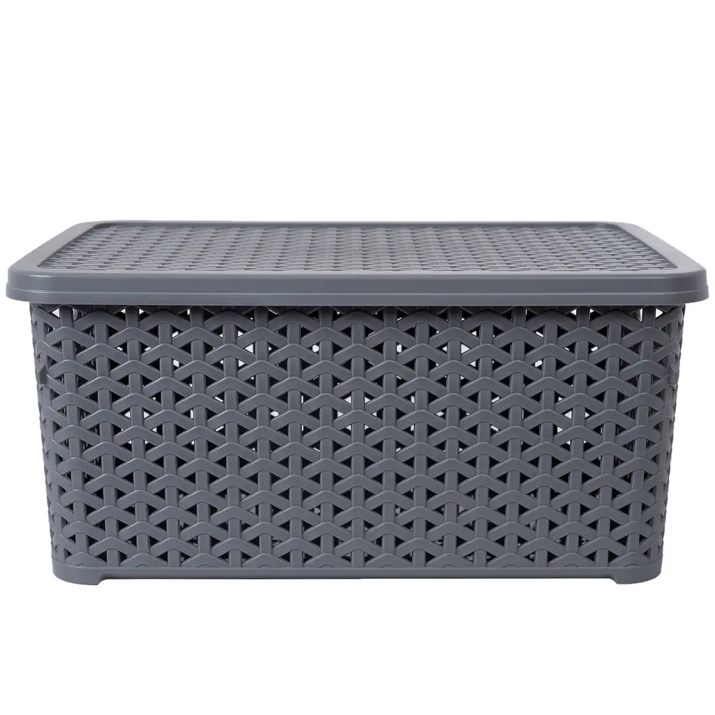 Уцінка. Кошик Diomedea з кришкою 34.5x24.5x15.5 см 10 л сірий (К13-130)   - фото 2
