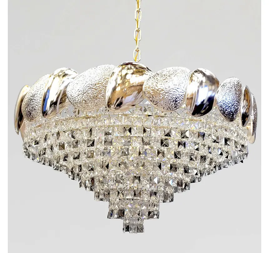 Велика кришталева люстра Artlight 8836/80GD, золото, 18 ламп E14, прозоре й димчасте скло, Ø82 см, від 20-30 м² - фото 3