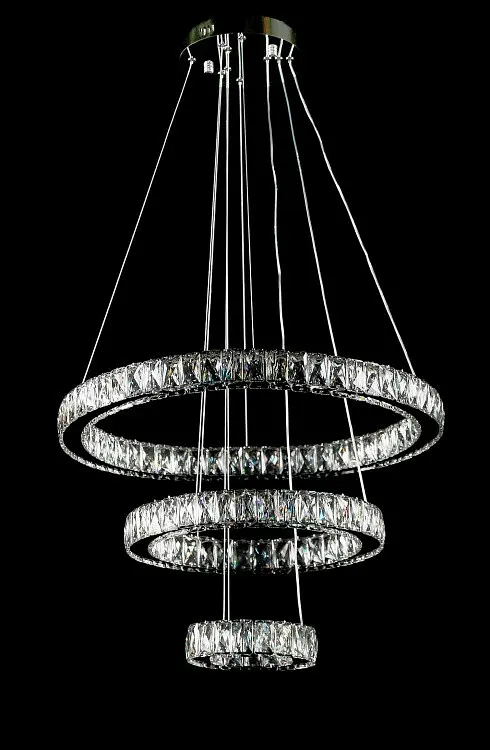 Світлодіодна люстра Splendid Ray L87519/60+40+20/3 LED з кришталем, хром, 100 Вт, з пультом і димером - фото 4