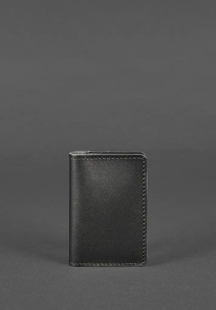 Шкіряний кард-кейс (візитниця) 6.0 чорний - фото 2