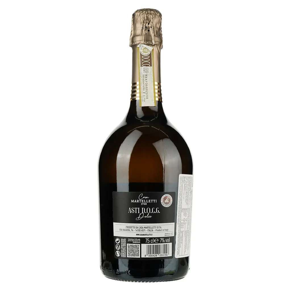 Игристое вино Valsa Nuovo Perlino Casa Martelletti Asti, белое, сухое, 7%, 0,75 л - фото 2