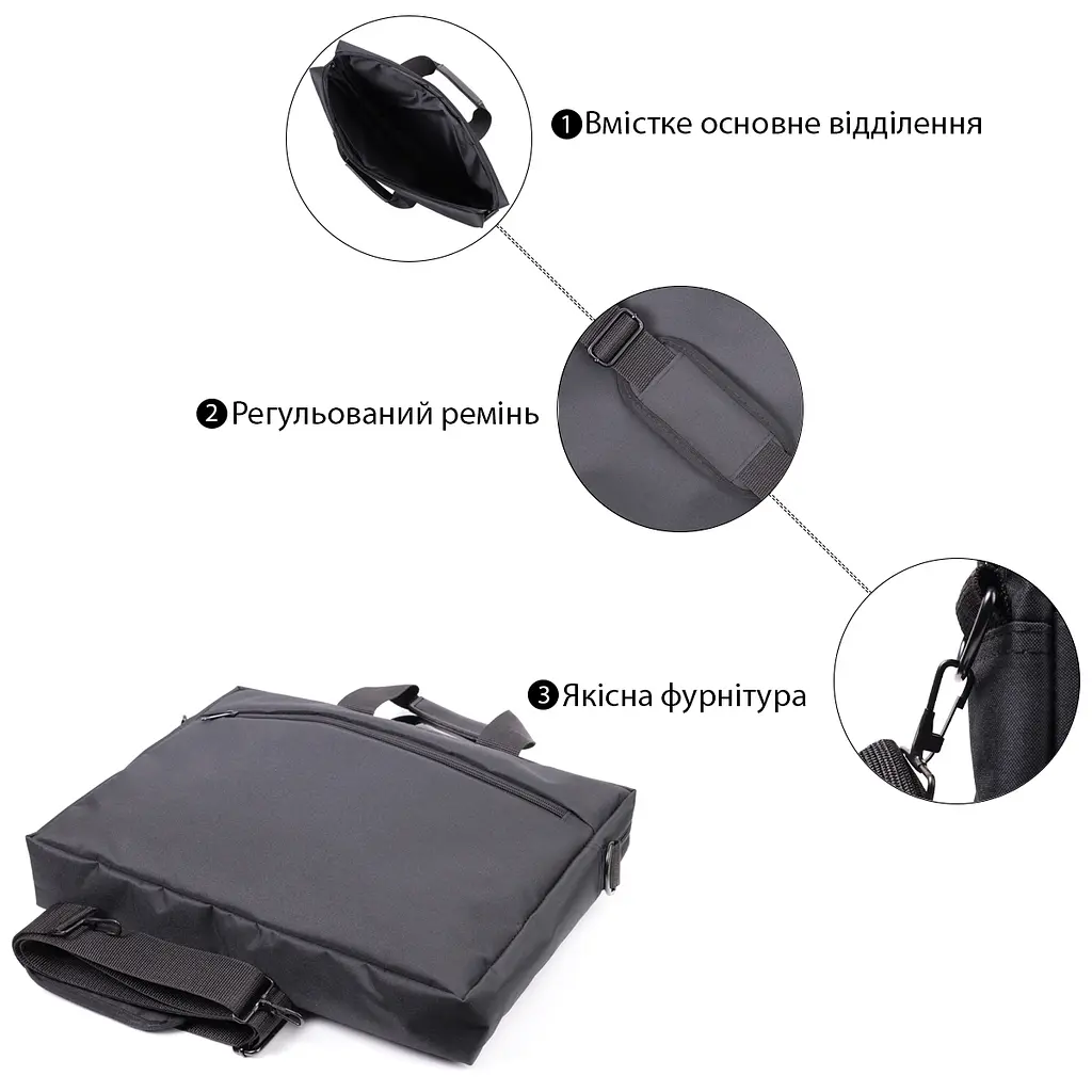 Чоловіча шкіряна сумка FABRA 40х30х7 см sum0026537 - фото 3