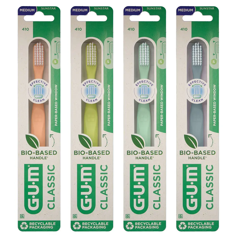 Зубна щітка GUM Classic Bio-Based Handle компактна середня світло-зелена - фото 9