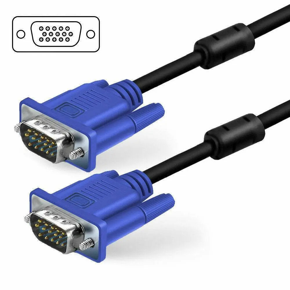 Кабель VGA-VGA Male/Male 3 м, відеокабель для монітора та проектора з феритовими фільтрами - фото 5