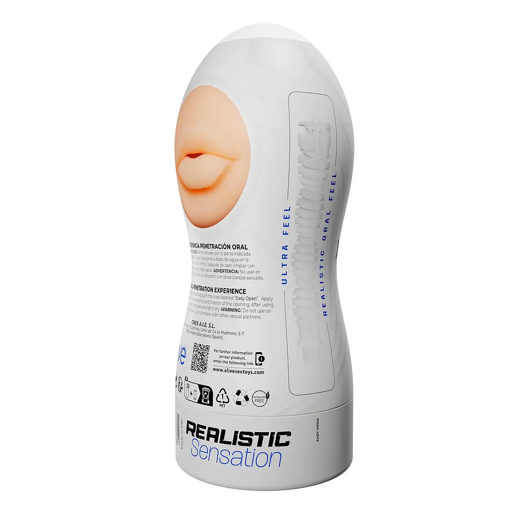 Мастурбатор-ротик Alive Maxi Flex L Oral, реалістичний вхід, рельєфний канал - фото 3