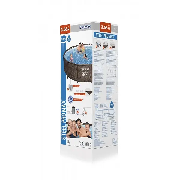Каркасний басейн Bestway 56709, розмір 366 x 100 см з фільтрувальним насосом і драбиною - фото 3