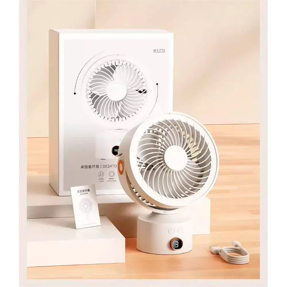 Портативний вентилятор DK WT-F70 White [136030] - фото 2