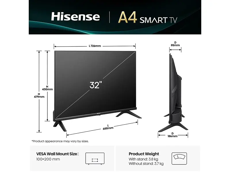 Телевізор Hisense 32A4Q - фото 6