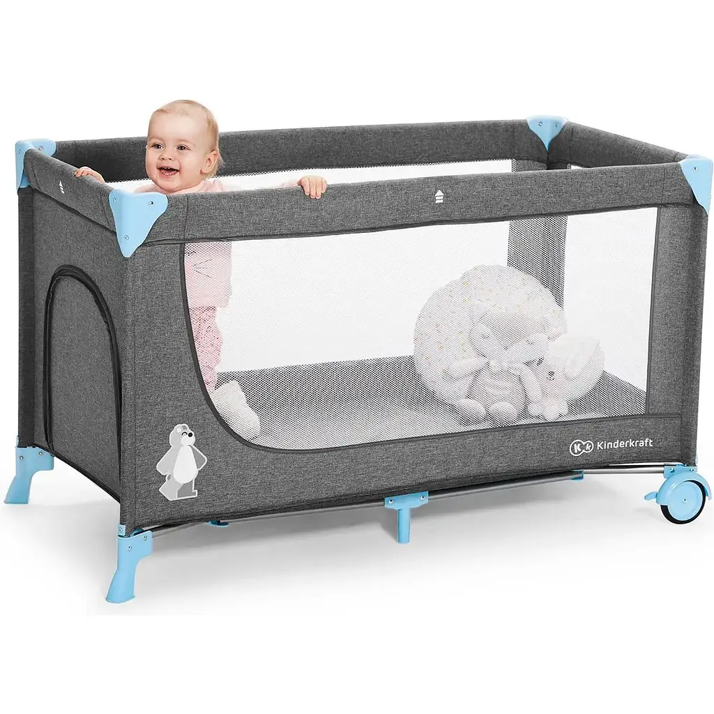 Ліжко-манеж Kinderkraft Joy Blue сіре з блакитним (00-00158379) - фото 5