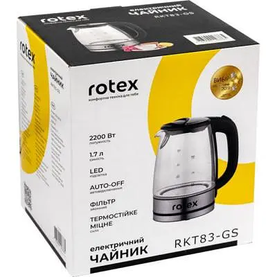 Чайник Rotex RKT83-GS (скло, підсвітка) - фото 3