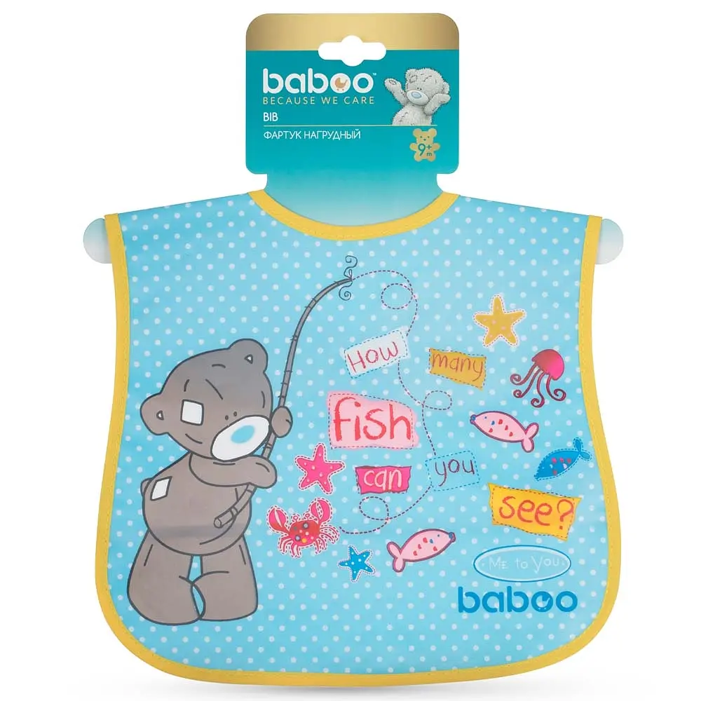 Нагрудник бавовняний Baboo Me to You, 3+ міс., синій (11-101) - фото 5