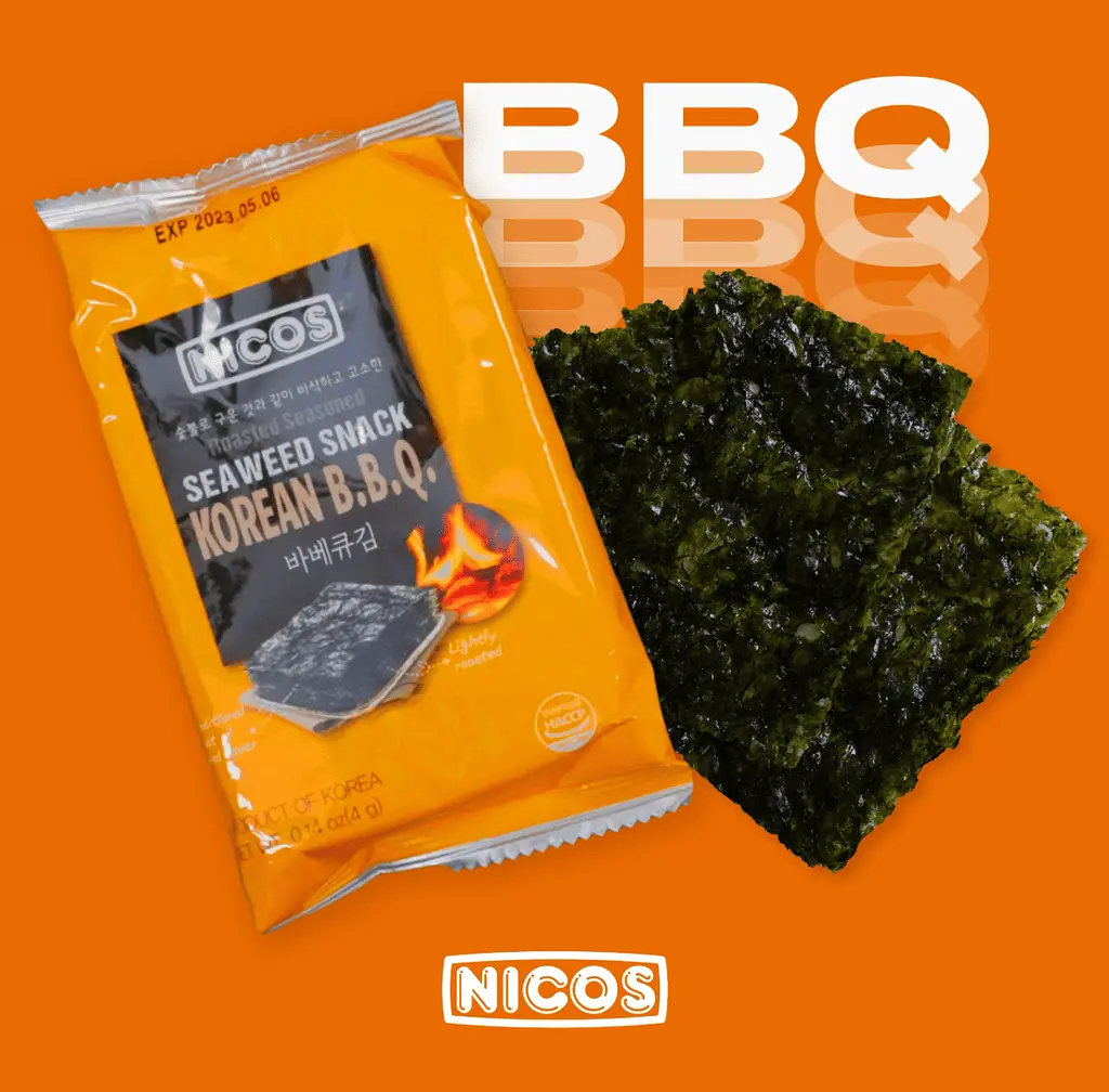 Чіпси з морських водоростей Nicos Seaweed Snack Korean BBQ 4г - фото 2