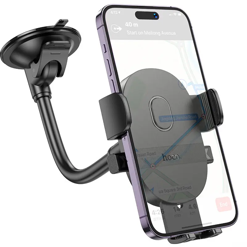 Автодержатель Hoco H20 Mighty one-button (windshield) Черный - фото 2