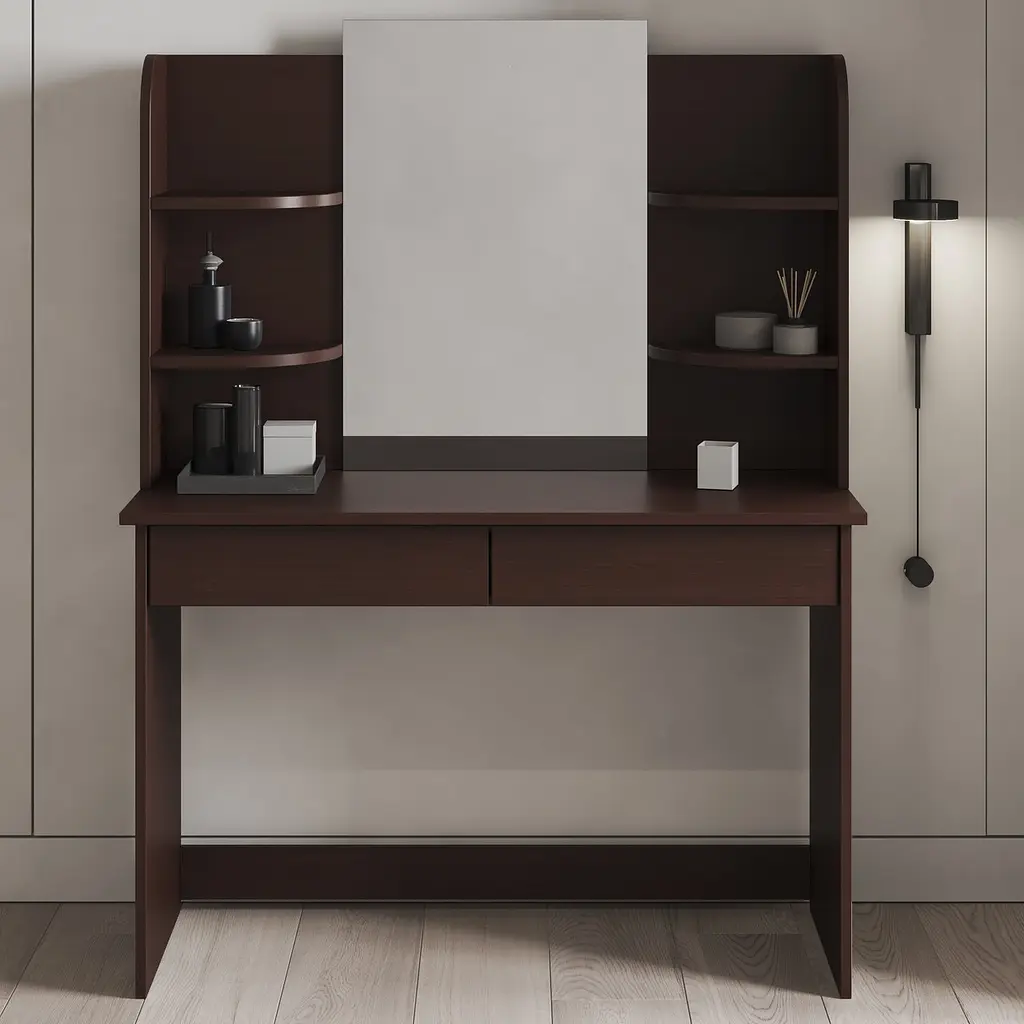 Туалетний столик із дзеркалом та поличками з ДСП F-114 - фото 2