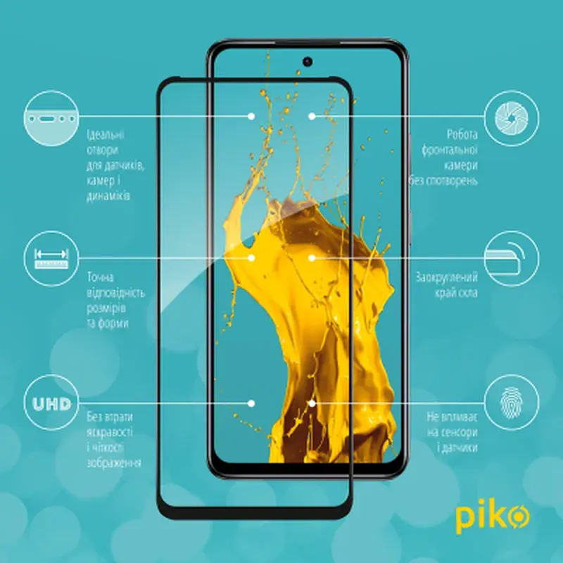 Скло захисне Piko Full Glue Infinix Hot 40i Black (1283126588952) - фото 2