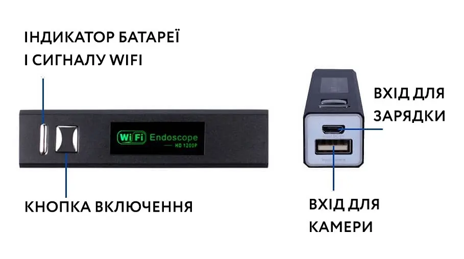 WIFI ендоскоп із жорстким кабелем 3.5 метра. Дзеркало, гачок, магніт у подарунок - фото 6
