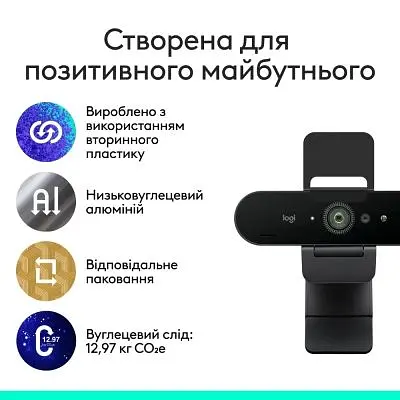 Веб-камера Logitech Brio 4K Ultra HD for Business Graphite (960-001746) - фото 6