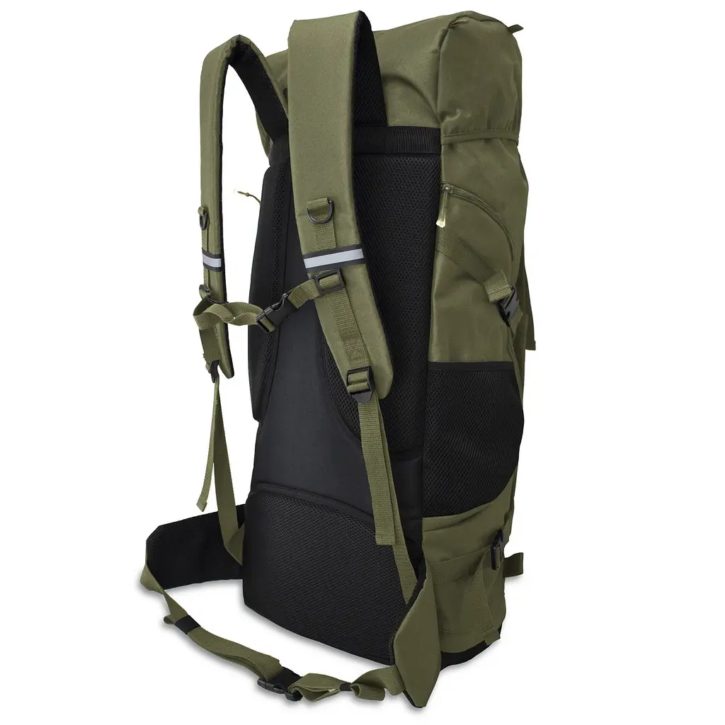 Туристичний рюкзак 65 л Хакі, 600D Polyester PVC, анатомічна спинка, регульовані лямки, стегновий пояс, для походів/трекінгу - фото 4
