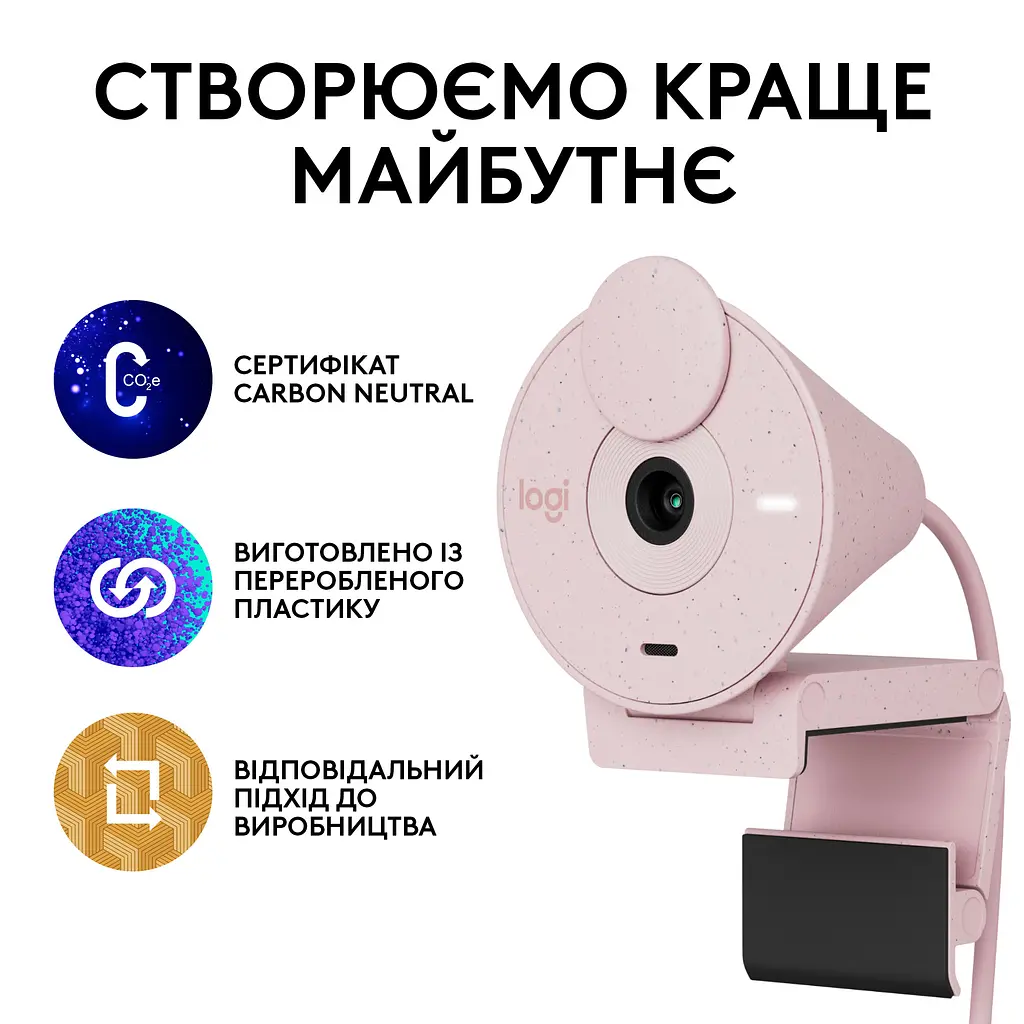 Веб-камера Logitech Brio 300 Rose (960-001448) - фото 8