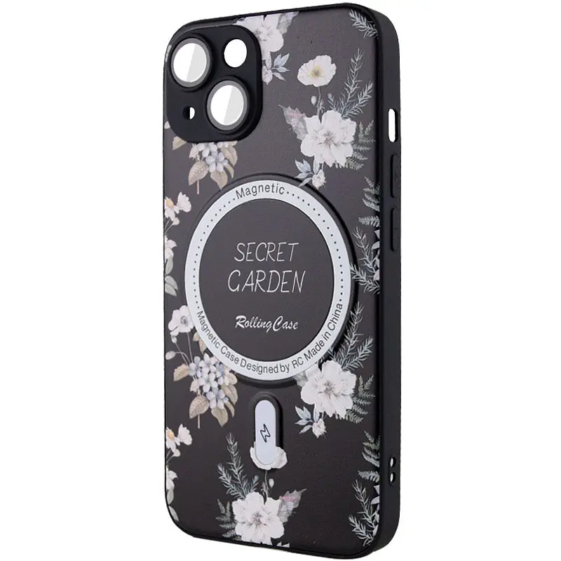 TPU+PC чохол Secret Garden with MagSafe для Apple iPhone 15 (6.1) Black - фото 3