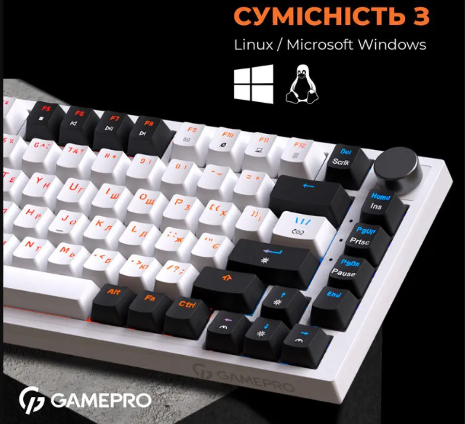 Клавіатура ігрова механічна GamePro MK-160 Red Swich Hot-Swap RGB White-Black - фото 8