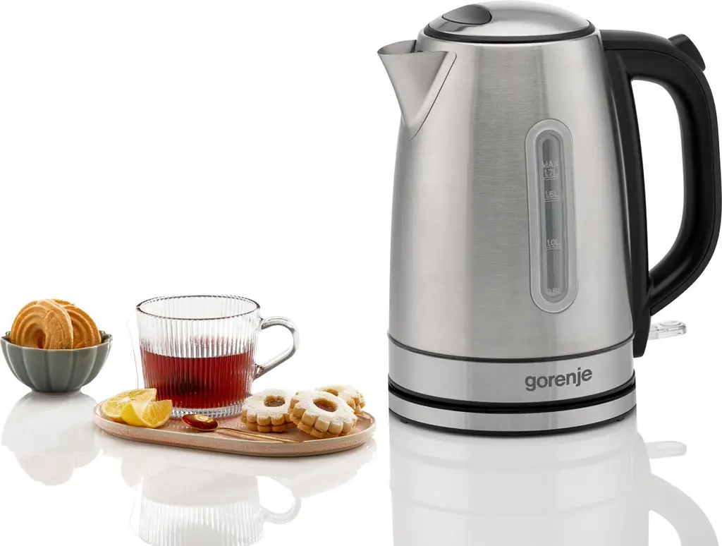 Gorenje Електрочайник 1.7л, Strix-контроль, метал, нерж - фото 5