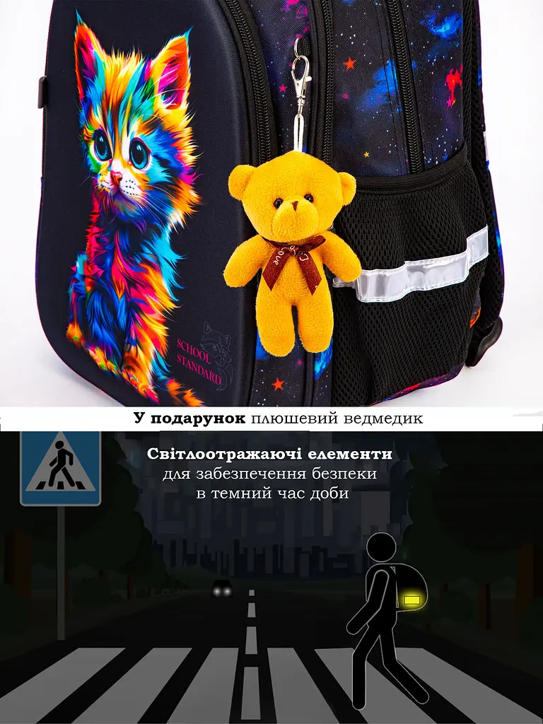 Ортопедический рюкзак для школы School Standard для девочки 475 гр 17,5 литров Разноцветный - фото 7