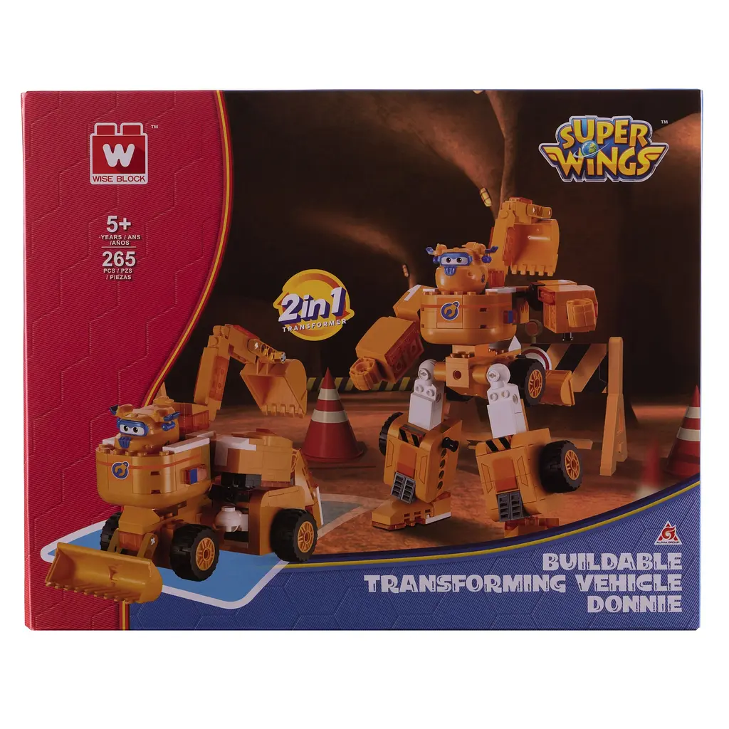 Конструктор-трансформер Super Wings Small Blocks 2-in-1 Buildable Transforming Vehicle Donnie, Донні, 265 деталей (EU385007) - фото 8