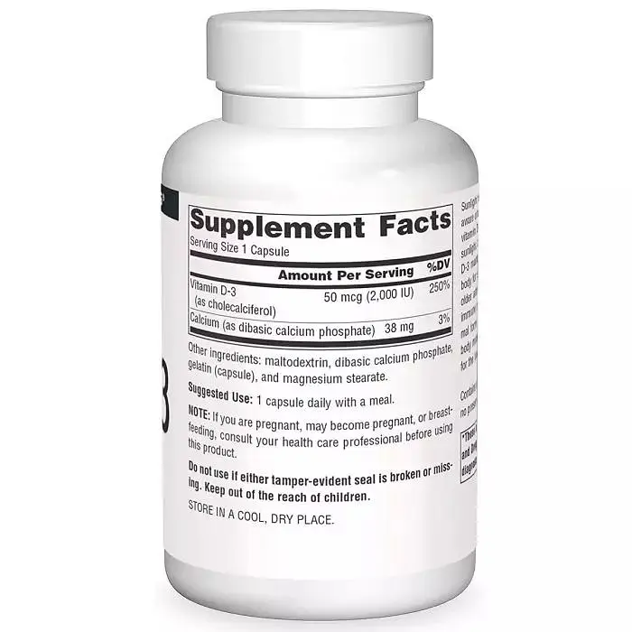 Вітаміни та мінерали Source Naturals Vitamin D3 2000 IU 100 капсул - фото 2