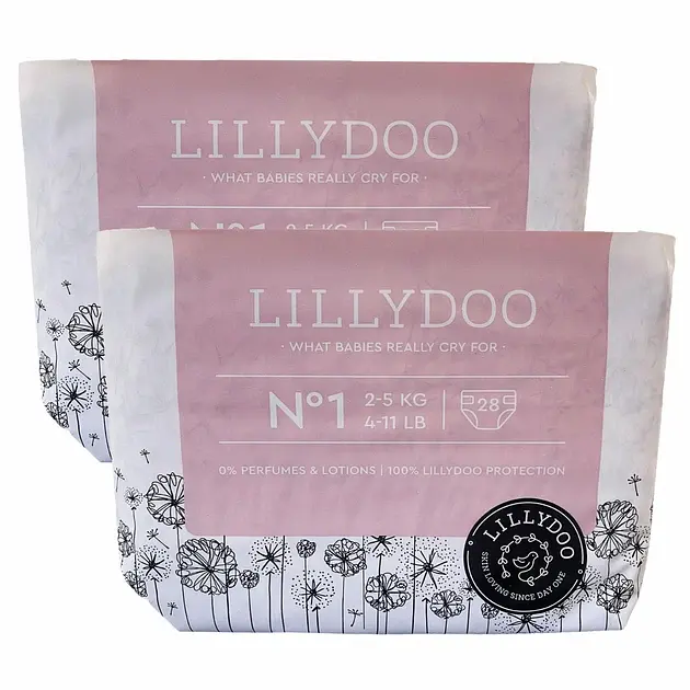 Підгузники LILLYDOO 1 (2-5 кг), 56 шт