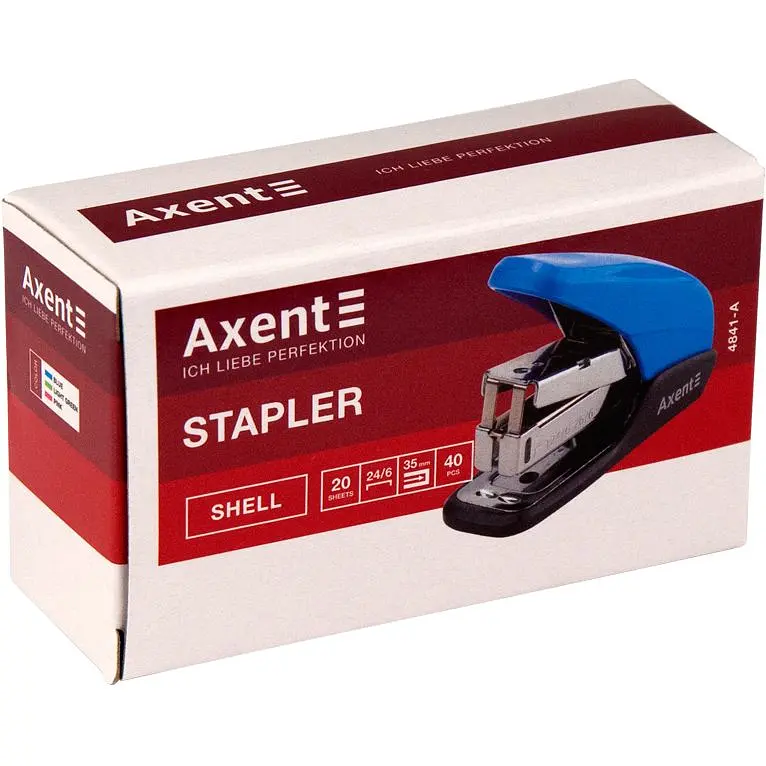 Степлер канцелярский Axent Shell PS №24/6, 20 листов розовый (4841-10-A) - фото 3