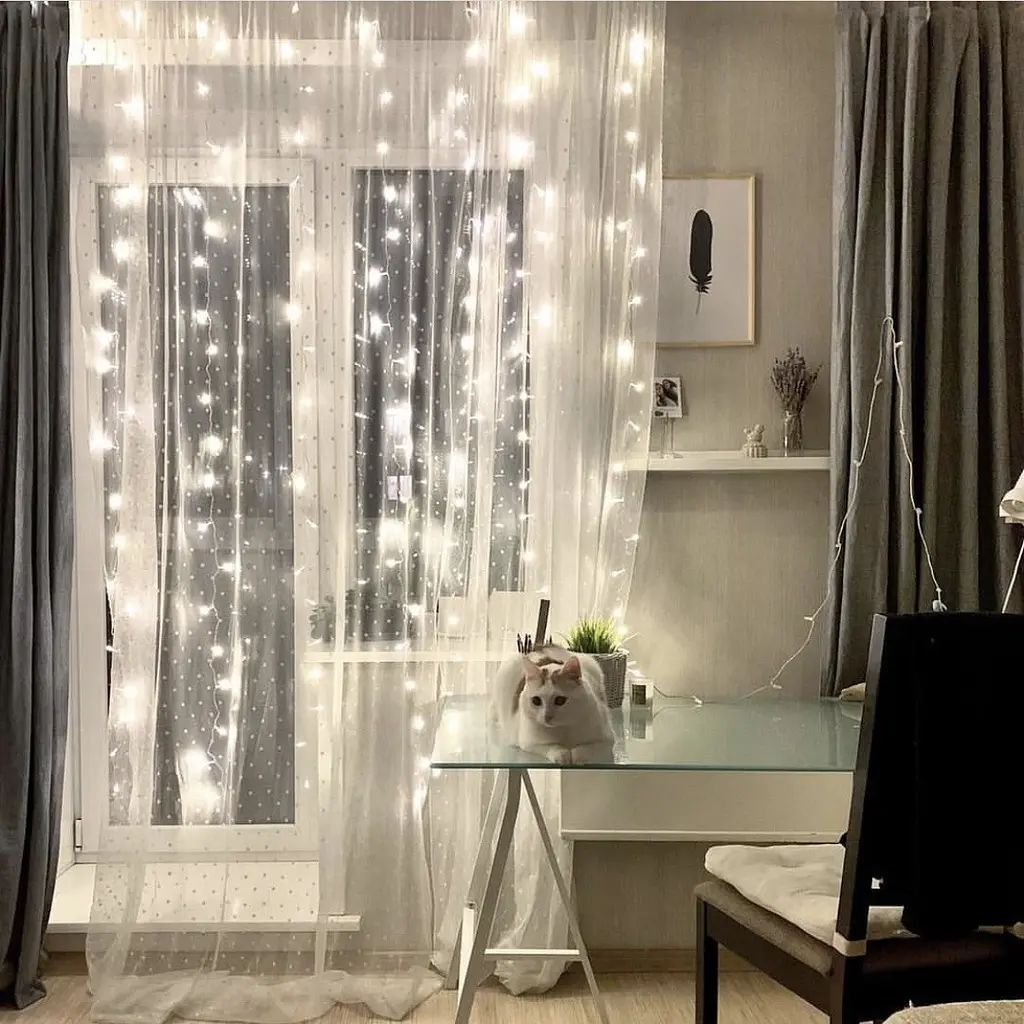 Светодиодная гирлянда Штора 3х3м 400 LED Холодный белый - фото 2