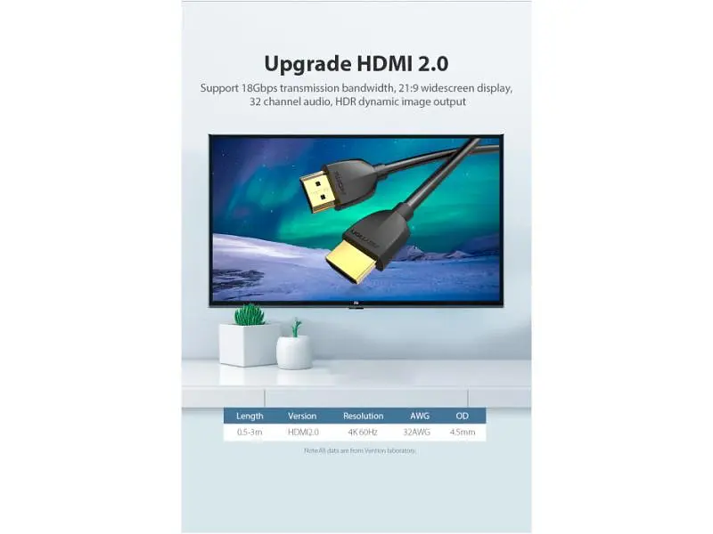Кабель Vention HDMI to HDMI v2.0 3m Black (AAIBI) - фото 8