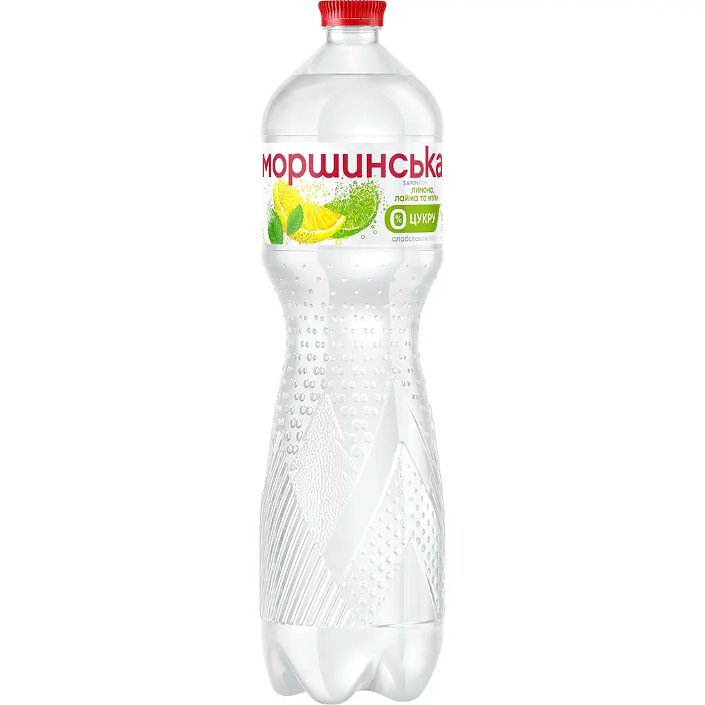 Упаковка напою Моршинська зі смаком лимона, лайма та м'яти сильногазований 9 л (1.5 л x 6 шт.) - фото 2