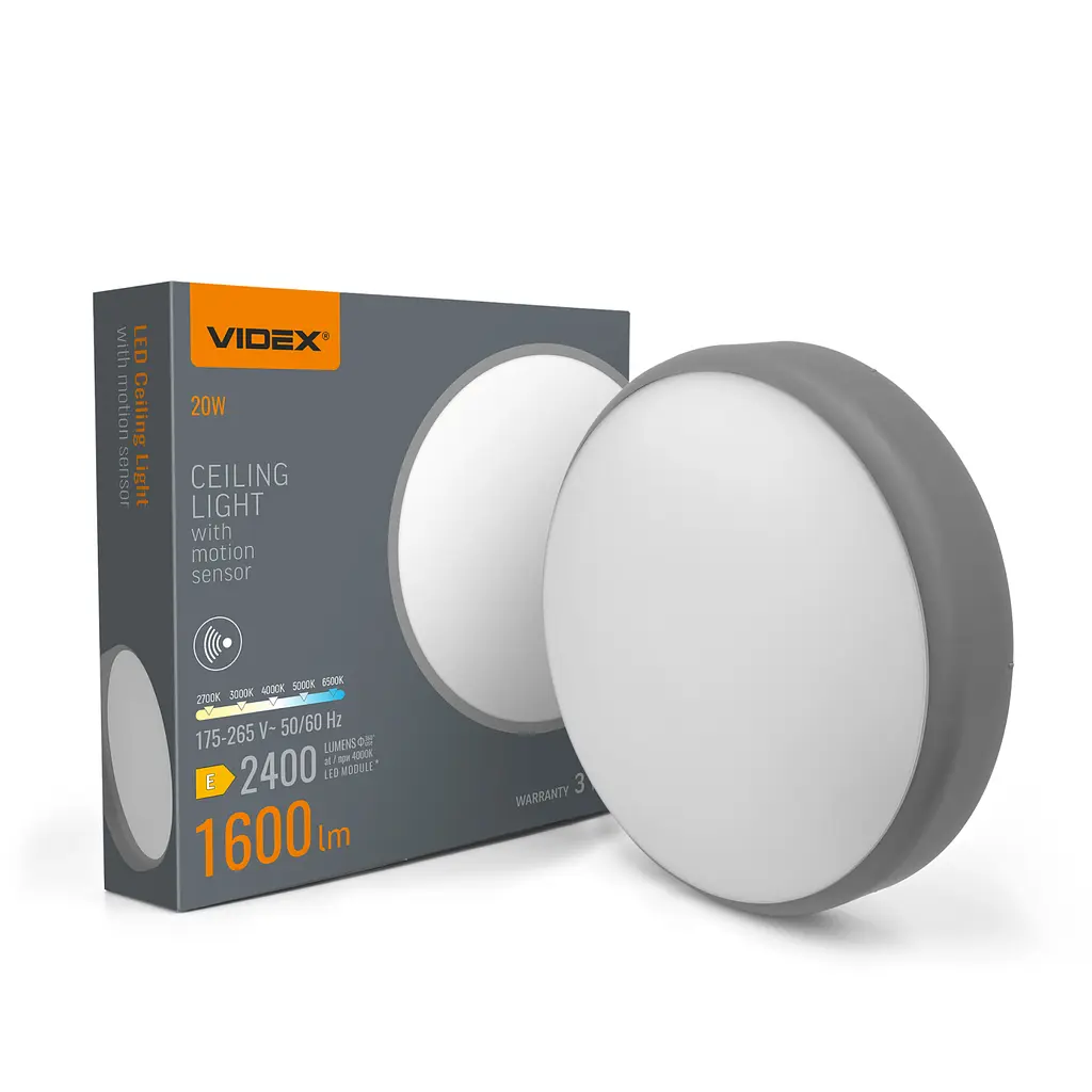 LED світильник Videx VL-CLR-200-2G накладний з датчиком руху 20 Вт 2700-6500 K (VL-CLR-200-2G)