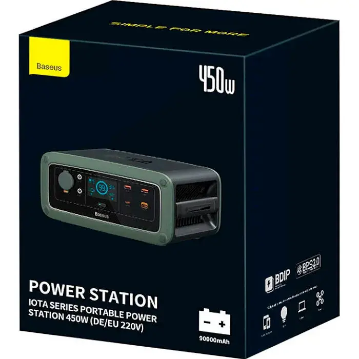 Портативная зарядная станция Baseus ioTa Series Portable Power Station 450W DE/EU 220V Cold PPYT010206 Green - фото 5