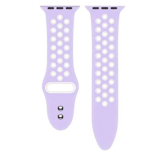 Спортивний ремінець з перфорацією Primo для Apple Watch 38 мм, 40 мм, 41 мм Purple White - фото 4