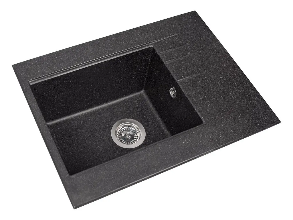 Кухонна мийка гранітна Miraggio Bodrum 650 black 649x500x220 00207107, Чорний - фото 2
