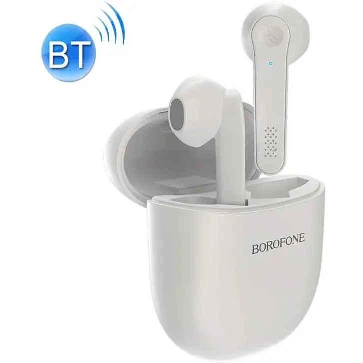 Наушники беспроводные Borofone BE49 Serenity TWS wireless BT headset белые - фото 3